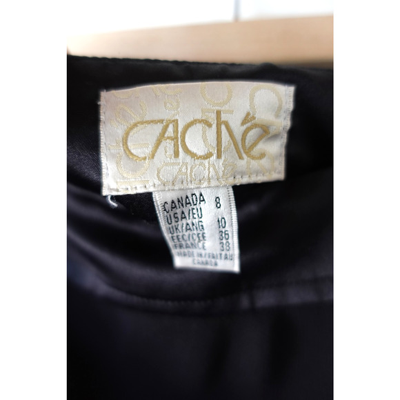 Vintage Cache Skirt 10 Black Asymmetrical Ruffle Midi Maxi Whimsigoth 90s Y2k - Picture 3 of 8